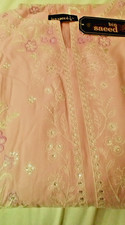 Pakistani brand blended silk salwar kamiz 42  44 sizes all over embroidery work