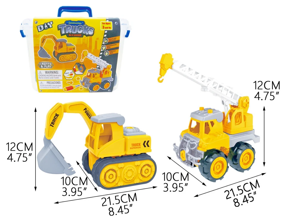 Construction Truck w/ Road Signs STEM Education DIY Engineering Kids Toy Set - Image 2 of 2