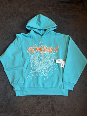 Sp5der Cyan Punk V2 Hoodie Size L Brand new with tags and never worn
