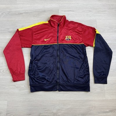 80's 90s Nike FC Barcelona Vintage Track Jacket Red Blue Full Zip