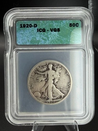 1920-D Walking Liberty Half Dollar 50c ICG VG8