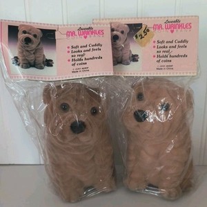 Vtg Loveable Dog Coin Bank MR. WRINKLES with stopper Piggy Bank 2 Damage