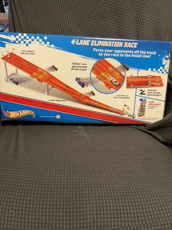 Hot Wheels 4 Lane Elimination Race Track with Fair-Start Launcher & Car - Image 3 of 3