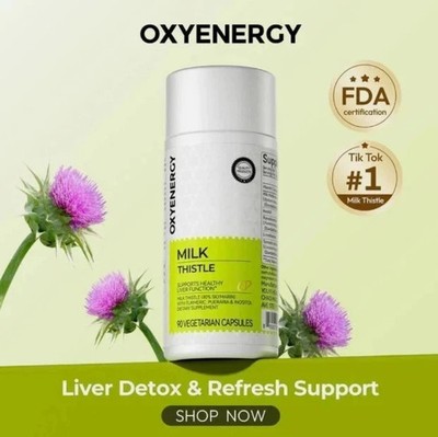 Oxyenergy Milk Thistle Liver Detox & Colon Cleanse  Liver Health Support Formula