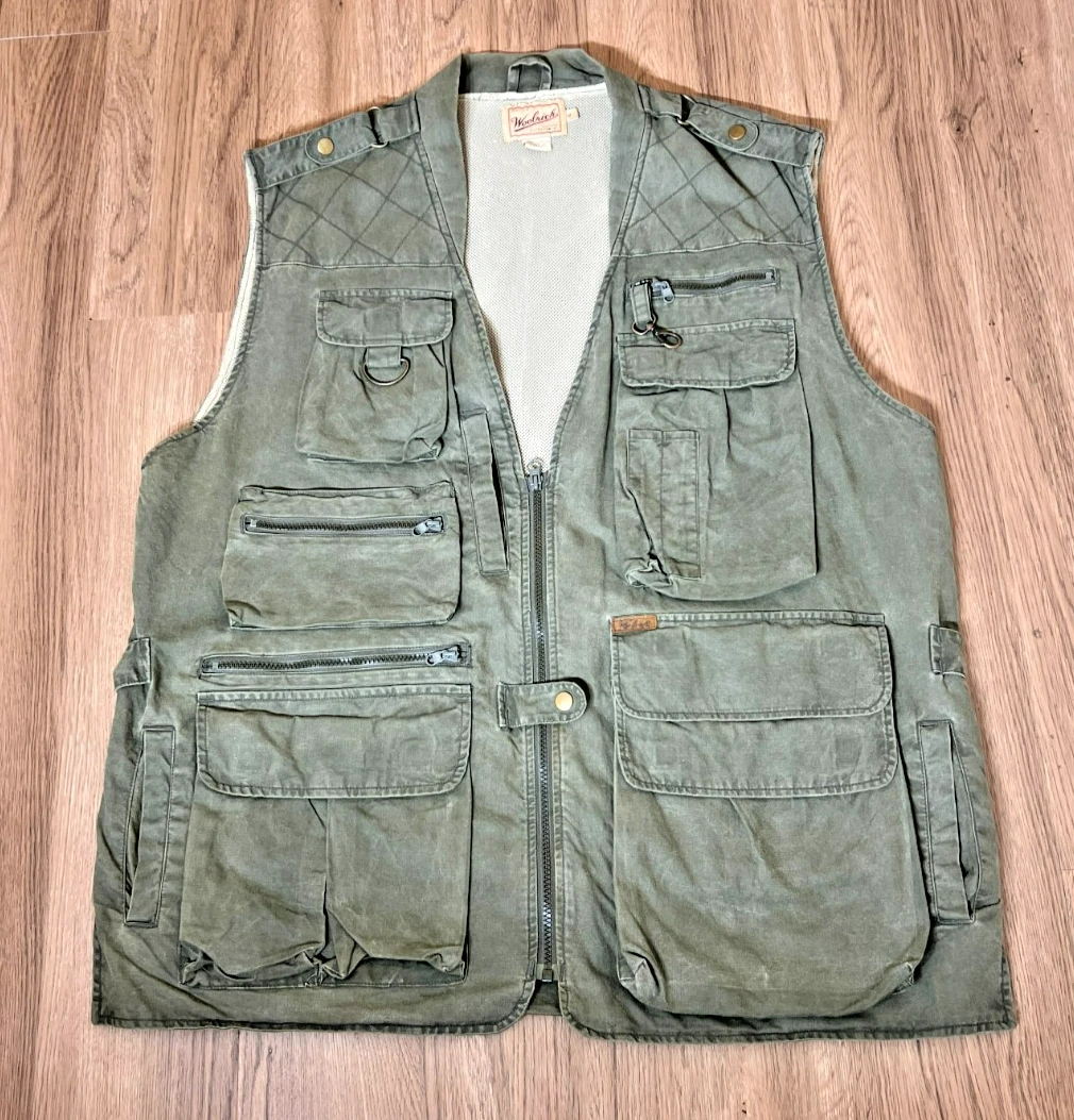 Woolrich Rugged Utility Vest Gorpcore Fishing Hunting Multi Pocket Photography