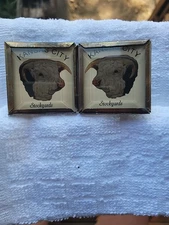 Bridle Rosette's Square Kansas City Stockyards Hereford 2x2 In Brass And Glass