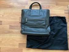 BOSS Hugo Boss Unisex Große Leder Tasche Sporttasche Dunkelgrün 