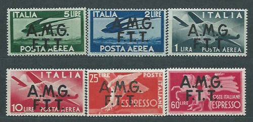 Trieste Zone A - Aérienne Yvert 1/6 MNH Avions