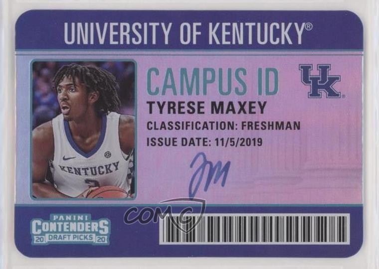 2020-21 Panini Contenders Draft Picks Campus ID Tyrese Maxey #11 y6z