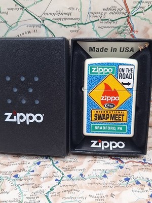 Zippo U.S.A. Lighter Storm Lighter Swap Meet Bradford On The Road Top Motif