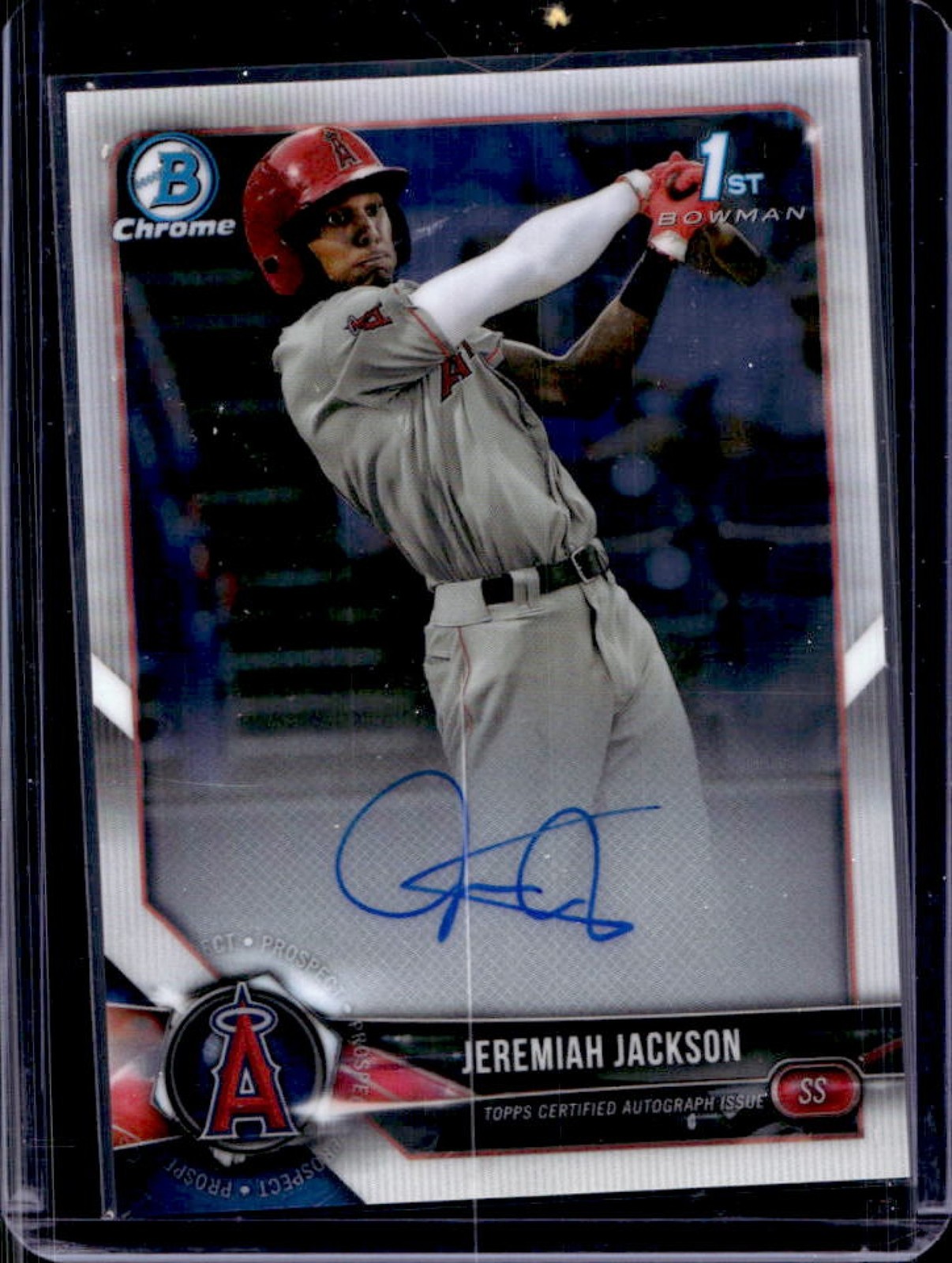 2018 Bowman Draft Jeremiah Jackson Chrome Auto 1st Prospect #CDA-JJ Angels