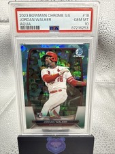 2023 Bowman Chrome Sapphire Jordan Walker  Aqua RC 32/99 #18 Cardinals PSA 10