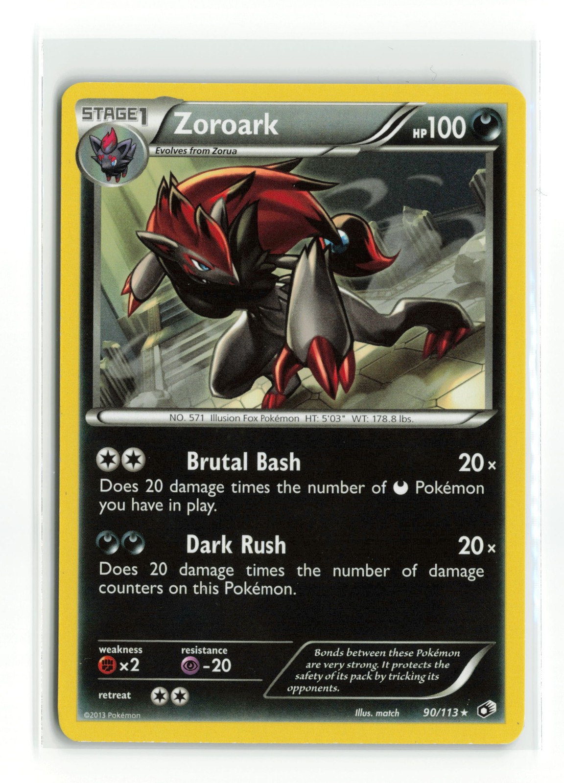 ZOROARK 90/113 LEGENDARY TREASURES NON HOLO POKEMON TCG LP