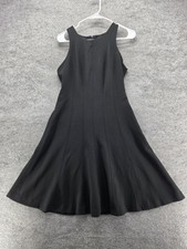 Banana Republic Dress Womens 6 Black Fit & Flare Knee Length High Neck Lined