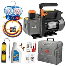 4.5 CFM AC Vacuum Pump and Gauge Set,for Mini Split/HVAC/Auto Systems,Manifold 