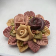 Vintage Multicolor Bouquet Flower & Leaves Women's Classic Fashion Brooch Pin