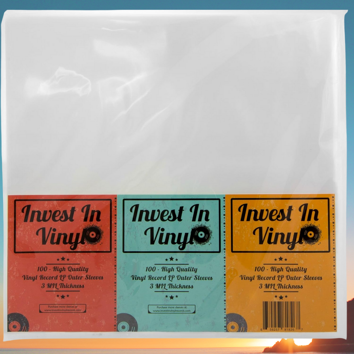 100 Clear Plastic LP Outer Sleeves 3 Mil. HIGH QUALITY Vinyl Record Album Covers