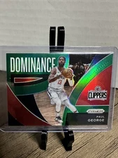 💥2021-22 Panini Prizm Dominance Paul George 7 LA Clippers Green SSP