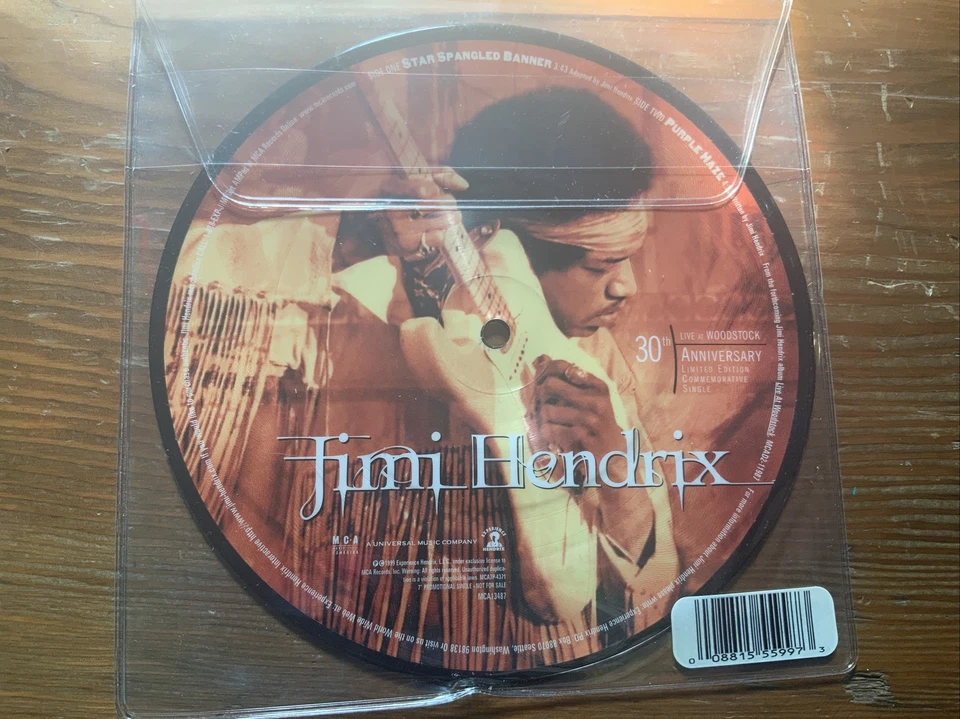 JIMI HENDRIX - Star Spangled Banner / Purple Haze, Live At Woodstock 45 Record - Image 4 of 4