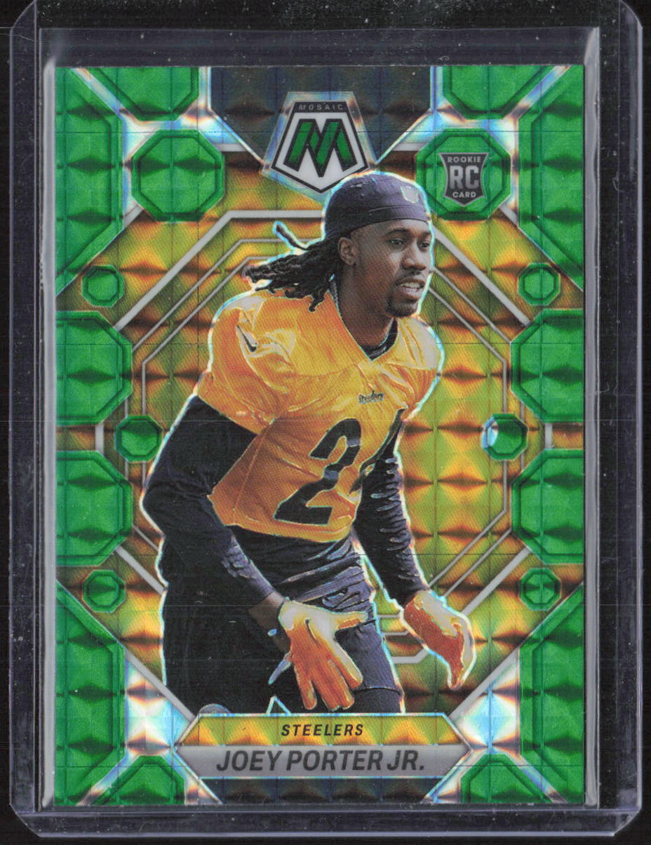 2023 Panini Mosaic #335 Joey Porter Jr. Green Mosaic Rookie
