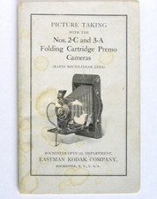 Kodak Nos. 2-C, 3-A Folding Cartridge Premo Cameras Instruction Manual 1919