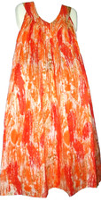 Advance Sundress Mumu Sleeveless V Neck Tie Dye Free Size Fits 1X 2X Red Orange