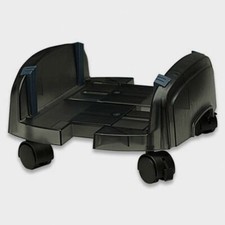 CARRELLO SUPPORTO PORTA PC CASE ATX IN PLASTICA CON RUOTE NERO 