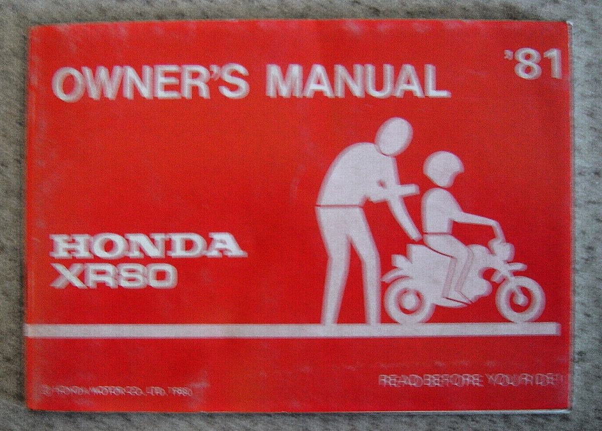 1981 Honda XR80 factory owner's manual 62 pages- 3117602 | eBay