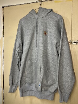 Vtg Discus Athletic Heavyweight Gray Hooded Sweatshirt Usa Made XL Tutlex Dog