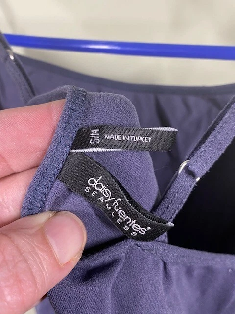 Daisy Fuentes Sin Costuras Mujer Talla S/M Gris Camisola Correas Ajustables Elásticas Foto 3 de 4