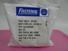 LOT OF 25 BOLT HEX 3/8''-16UNC S 12213-01525 SILVER PLATED 304 SS SCREWS NEW