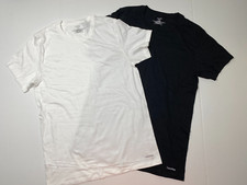 Calvin Klein Classic Fit Cotton Crewneck T Shirts - Small - Black / White