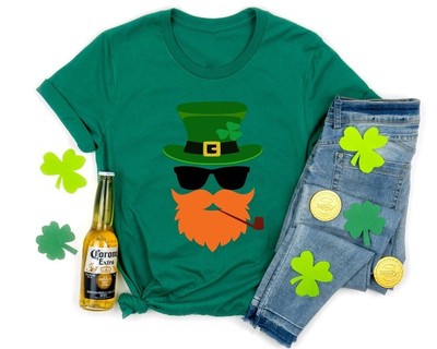 Leprechaunface Shirt,Shamrocks Shirt, Patricks Day Shirt Funny Lucky Shirt,St Pa