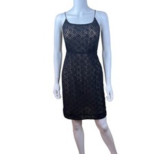 J. Crew Black Lace Overlay Spaghetti Strap Dress Women’s Size 0 EUC