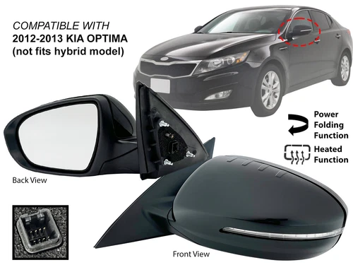 For Door Mirror 2012 2013 KIA OPTIMA Power Folding Signal Heated Driver Side