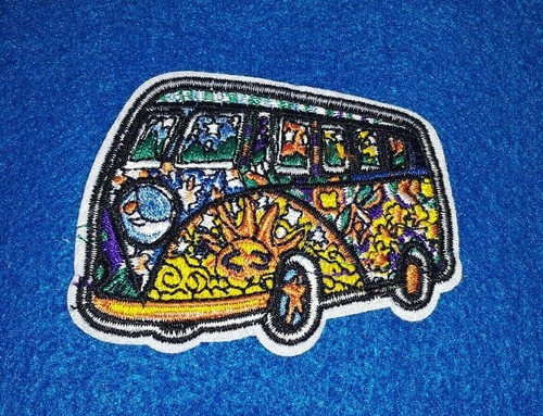 Hippie Bus Iron on Patch - Flower Power sunshine Hippie bus Patch - Picture 2 of 5
