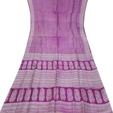 Vintage Purple Sarees 100 Pure Silk Printed Indian Sari 5YD Decor Craft Fabric