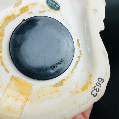 Vtg scottie Dog Bank Coin Slot Pottery White Iridescent Glaze Amber Glass Eye - Picture 11 of 11