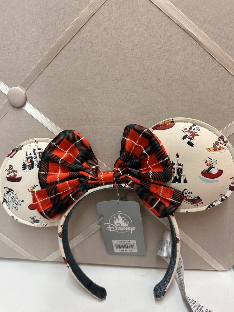 Limited Lodge Snow Minnie Mouse Ears Christmas Headband 