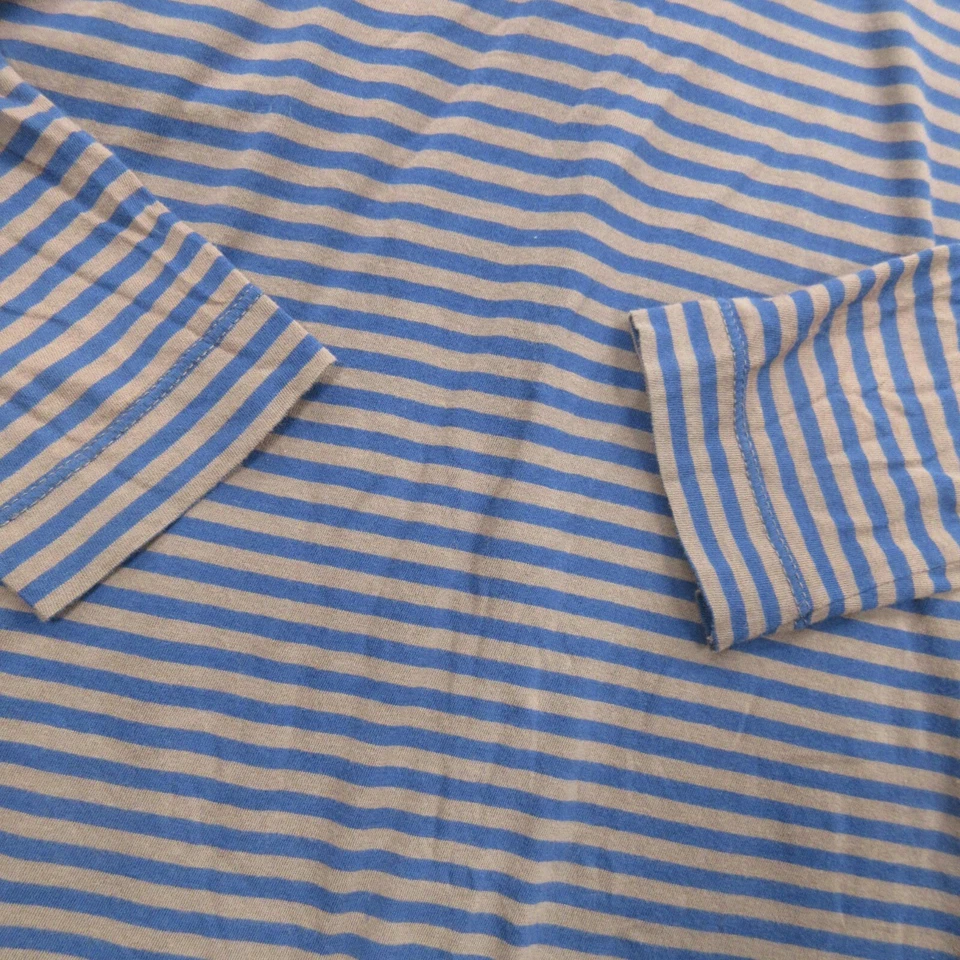 Женский свитер Demylee средний синий в полоску с ложным вырезом длинным рукавом пима хлопок - Изображение 2 из 4