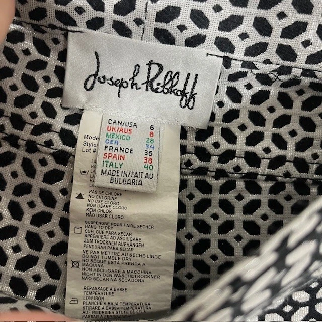 Pantalones Joseph Ribkoff para mujer 6 plateados negros arte pantalones 28,5" Foto 3 de 4