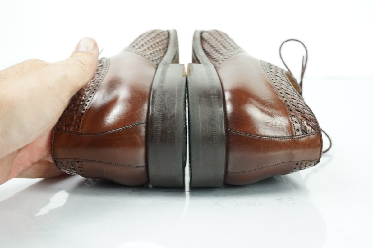 Mezlan Acapulco Men\'s 8.5‎ Brown Woven Leather Genuine Crocodile Cap Toe Oxfords Brown MEZLAN ACAPULCO Genuine Crocodile Woven Oxford Dress  main image 2