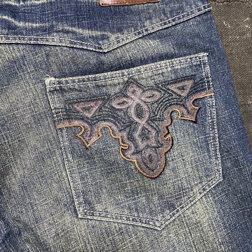 Antik Denim Jeans Men’s 42x32 Western Embroidered Stitch Boot Cut USA Button Fly - Picture 8 of 13