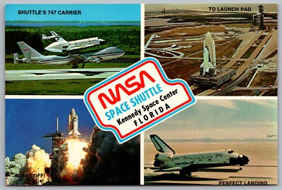 Kennedy Space Center Florida NASA Shuttle 747 Carrier Airplane Vtg Postcard C5