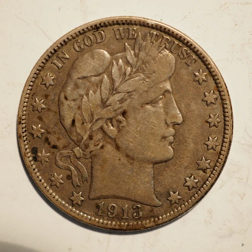 1913 **D** BARBER HEAD SILVER HALF DOLLAR ***NICE COIN*** FREE SHIPPING! X7470