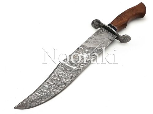 Hand Forged Damascus Bowie Knife Razor Sharp Blade,Handle W/Sheath 17.5 L Editio - Picture 3 of 8