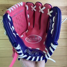 Rawlings Player Series 9" Youth T-Ball Glove Pink Purple PL91PP Gently Used