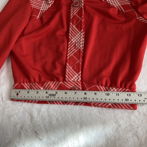 Vintage Damen Kleid und Jacke Set rot und weiß Maße auf Fotos - Bild 9 von 17