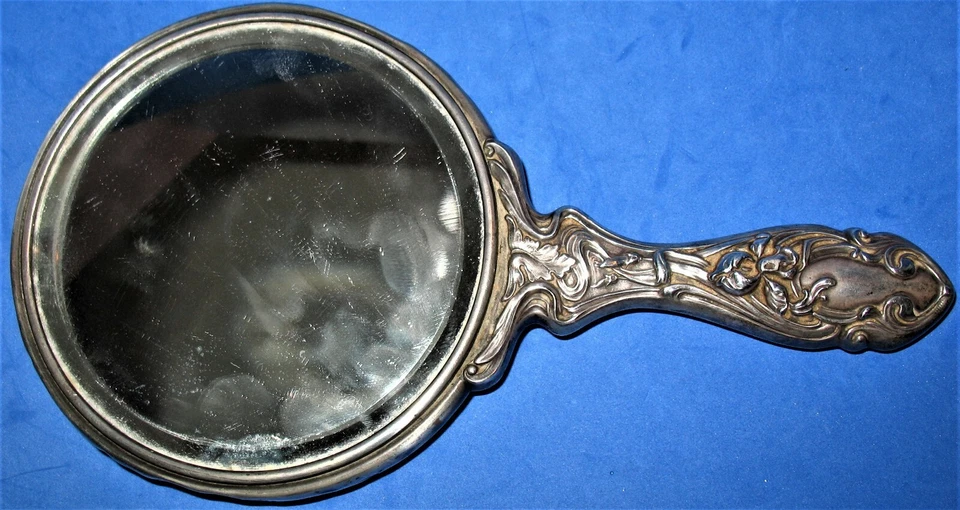 Espejo de mano antiguo victoriano marcado Foster & Bailey Sterling # 2028 Foto 2 de 4