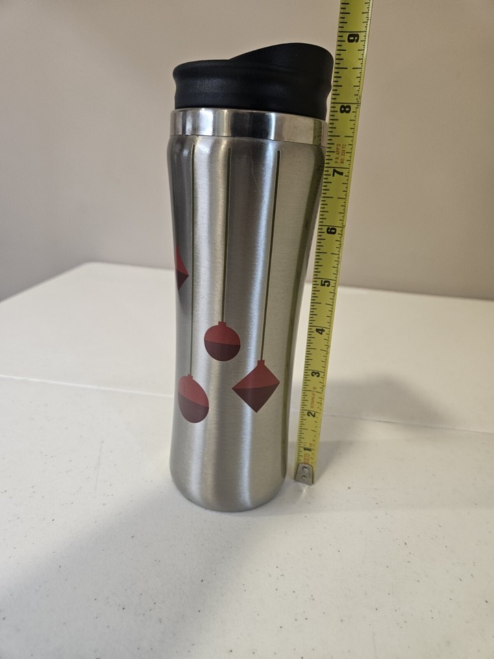 STARBUCKS Stainless Steel Travel Tumbler Mug Red Christmas Ornaments